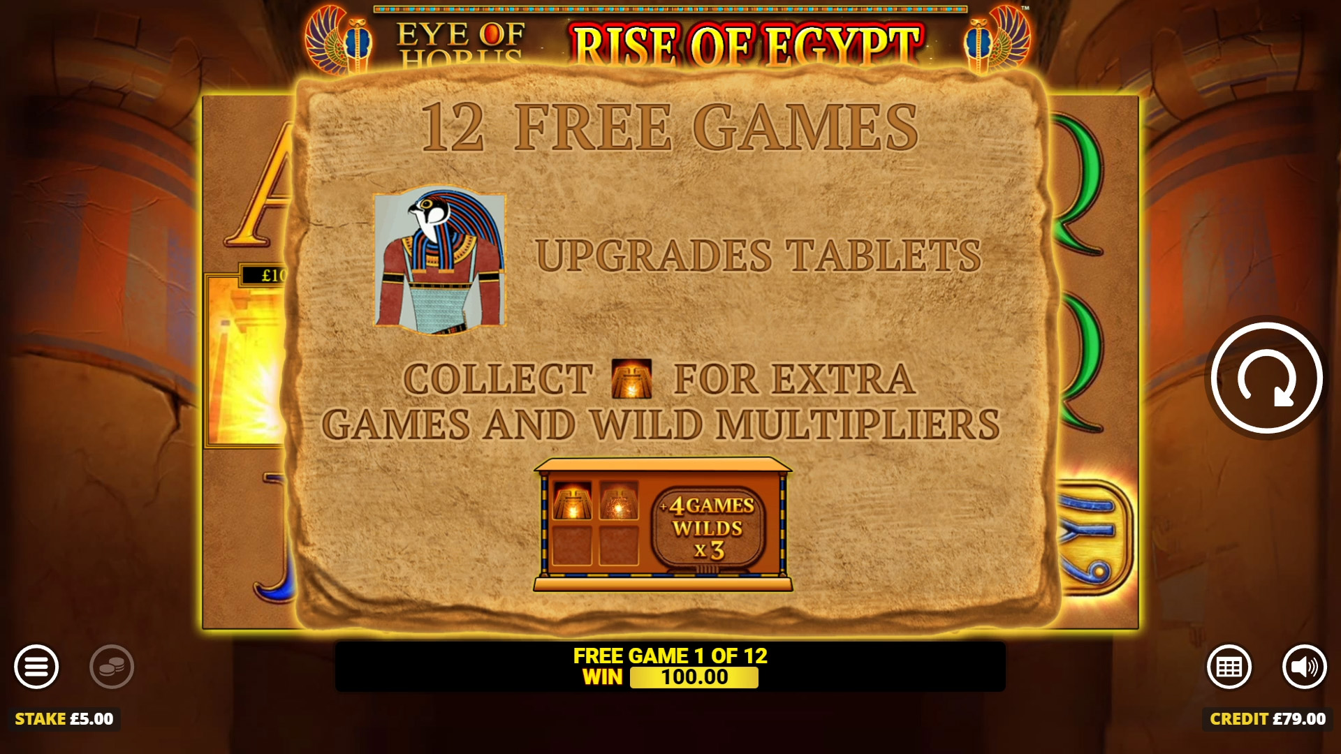 Eye of horus rise of egypt slot free spins