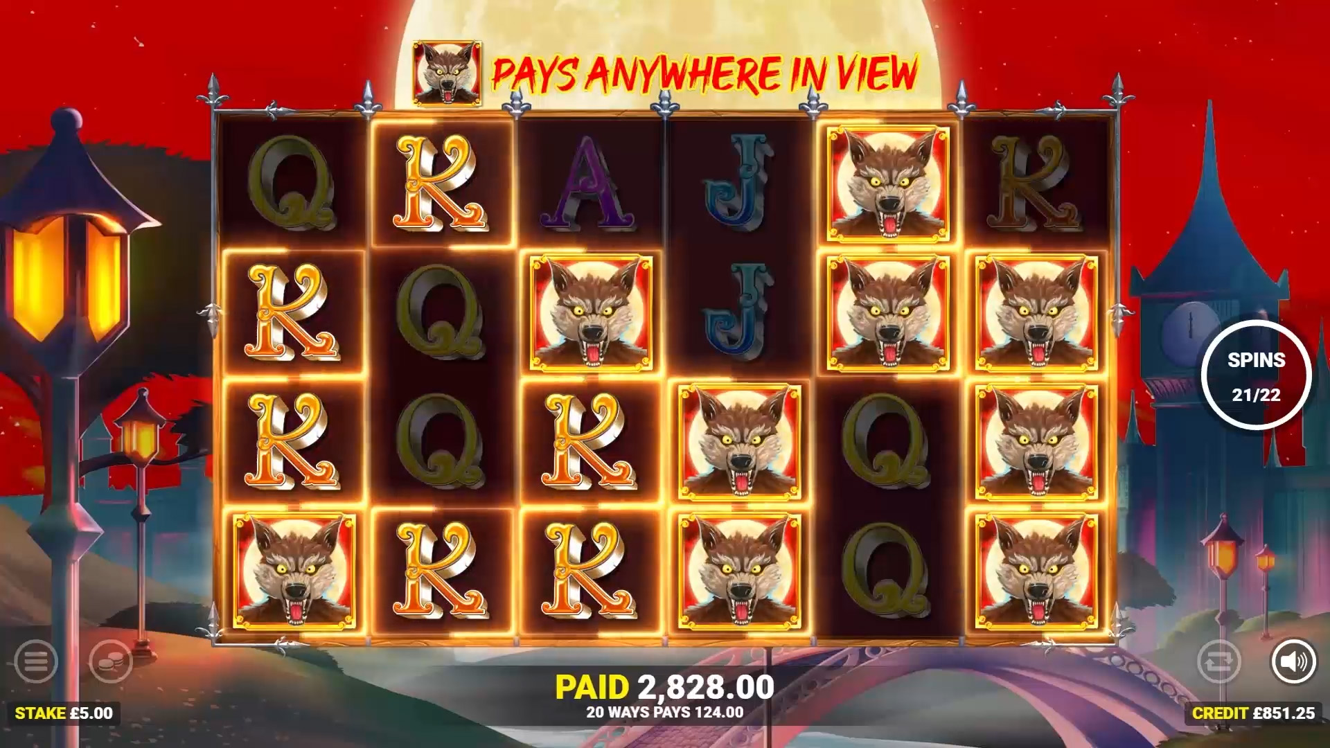 Full Moon Fever slot game big win