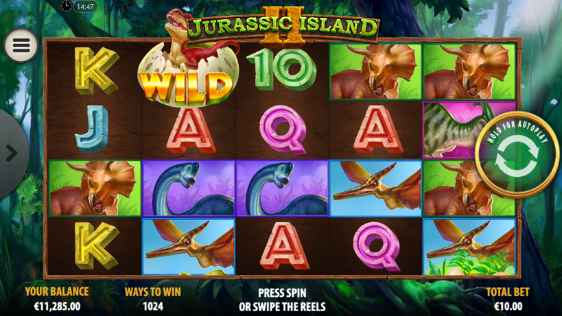 Jurassic Island II slot lobby