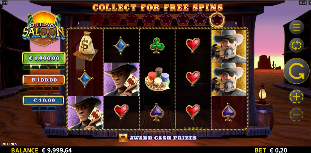 Outlaw Saloon slot free spins