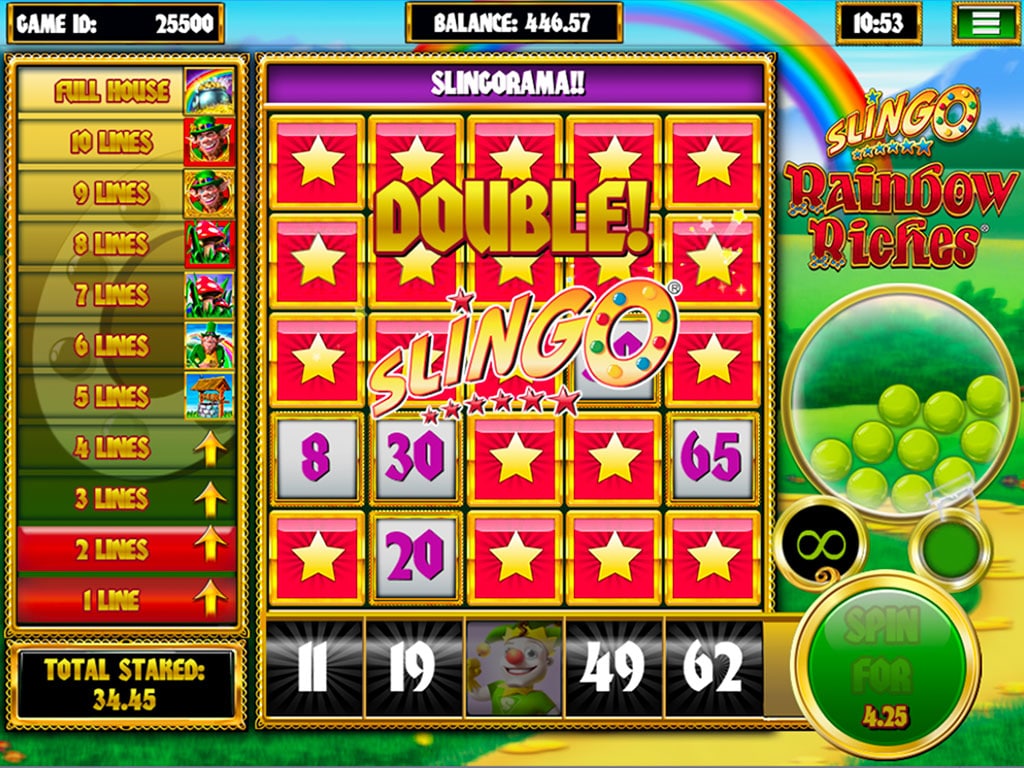 slingo rainbow riches - big win