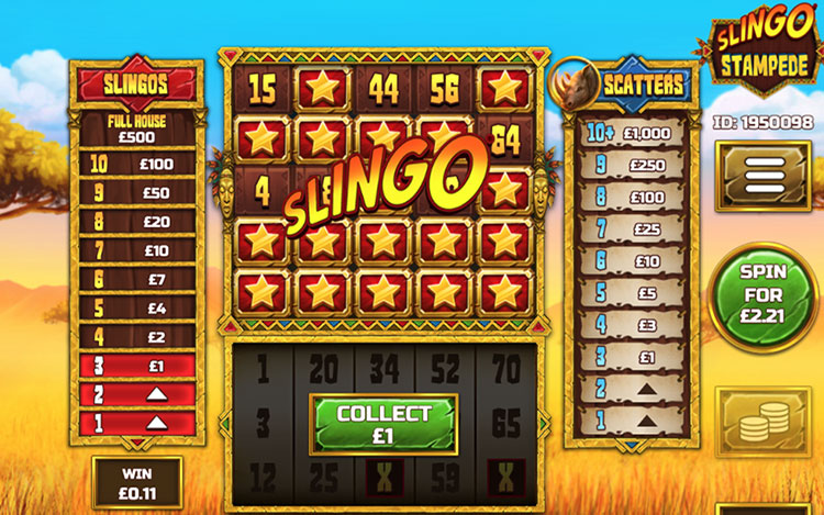 Slingo Stampede slot big wins