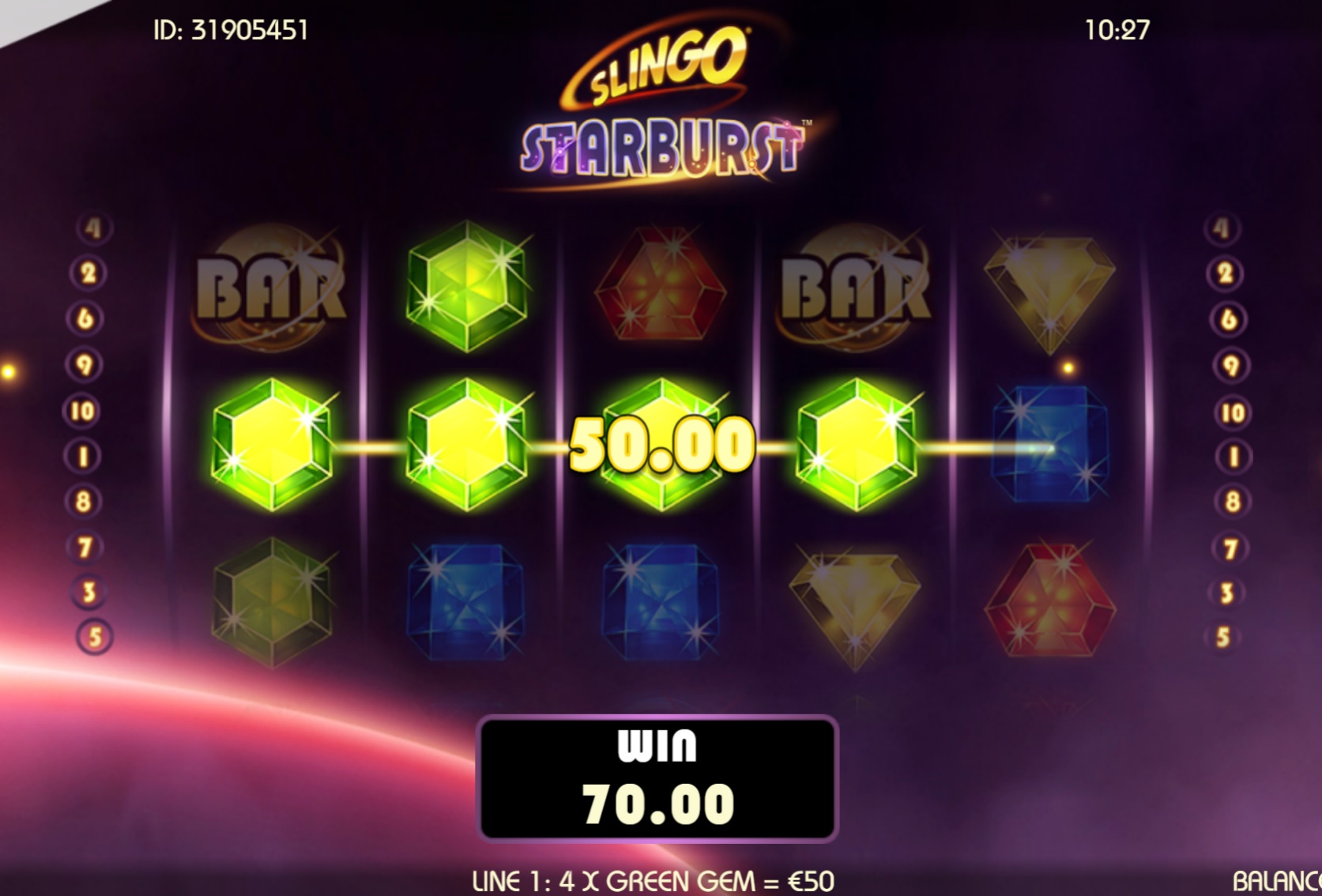 Slingo Starburst Slot Big Win