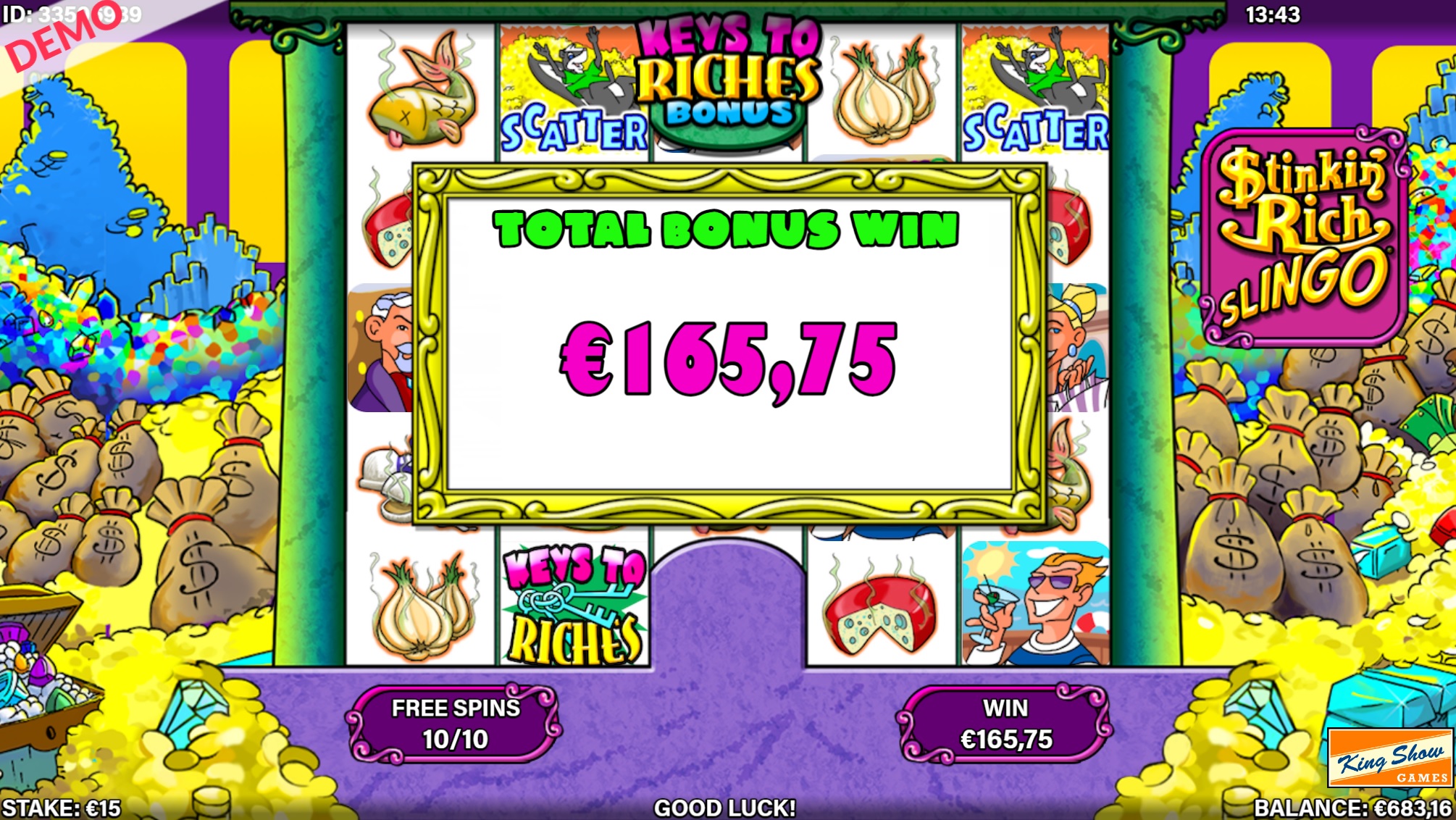 Stinkin Rich Slingo Slot Big Win