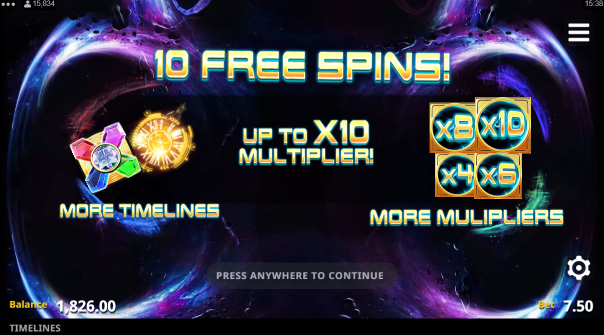 Timelines Slot Free Spins